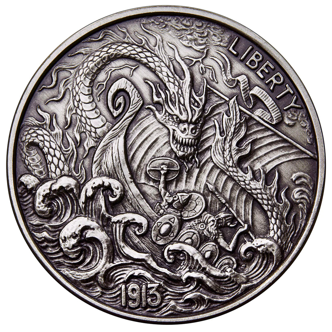 2017 1 oz VIKING BERSERKER Silver Coin (Antique) - OZB