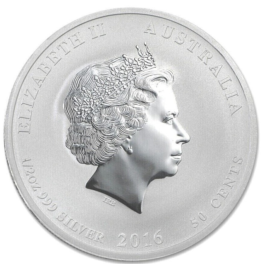 2016 1/2 oz YEAR OF THE MONKEY Silver Coin Lunar Series II - Australia (Perth) - OZB