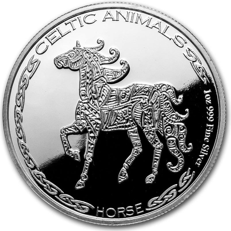 2020 1 oz HORSE Silver Coin Celtic Animals - Tchad - OZB