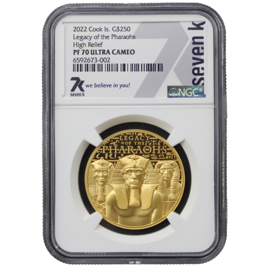 2022 Cook Island Legacy of the Pharaohs 1 oz Gold Coin PF 70 - OZB