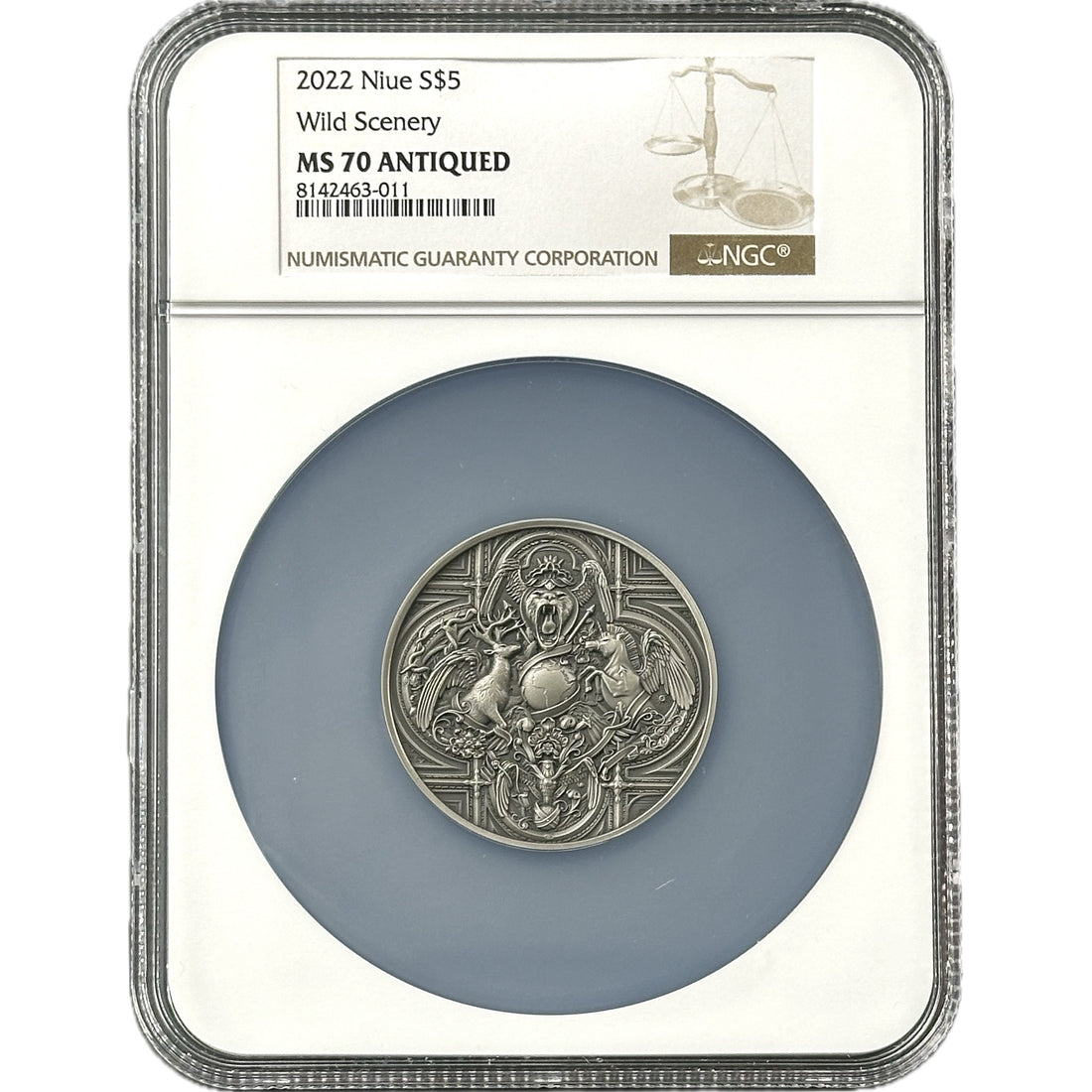 2022 2 oz WILD SCENERY Silver Coin MS 70 Nature - Niue - OZB