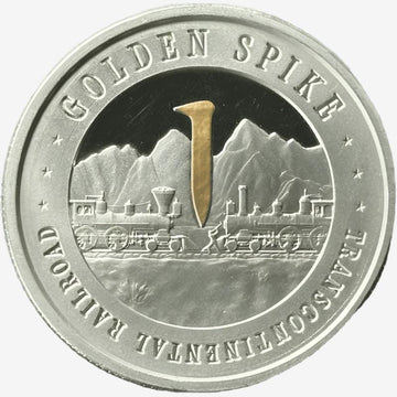 1 oz Silver Golden Spike Round - Railroad Commemorative