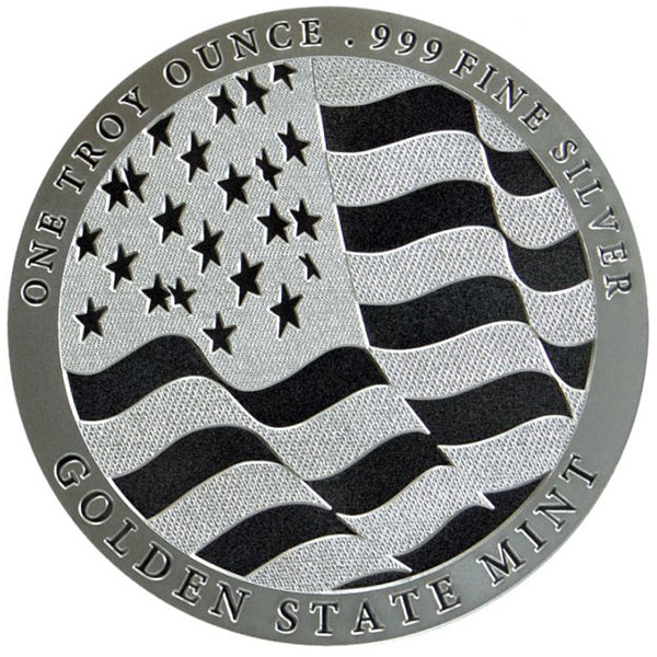 1 oz GSM Silver Round Eagle and American Flag - OZB