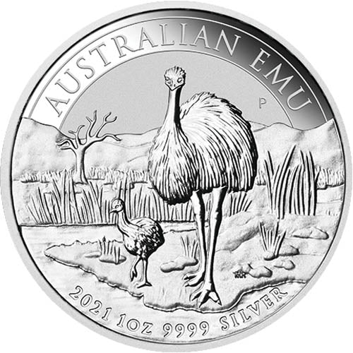 1 oz EMU Silver Coin 2021 Australia BU (Random Year) - OZB