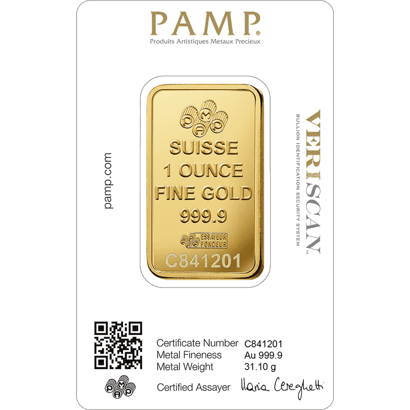 1 oz Gold PAMP FORTUNA Bar