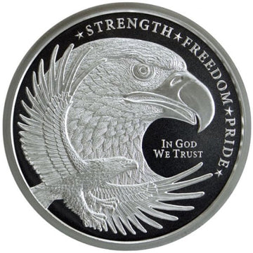 1 oz GSM Silver Round Eagle and American Flag - Oz Bullion