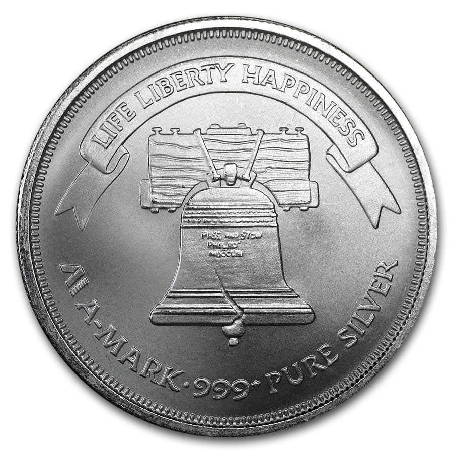 1 oz LIBERTY BELL Silver Round - A - Mark - OZB