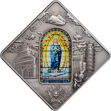 2016 Palau PISA CATHEDRAL Sacred Art 50g MS70 Silver Coin - OZB
