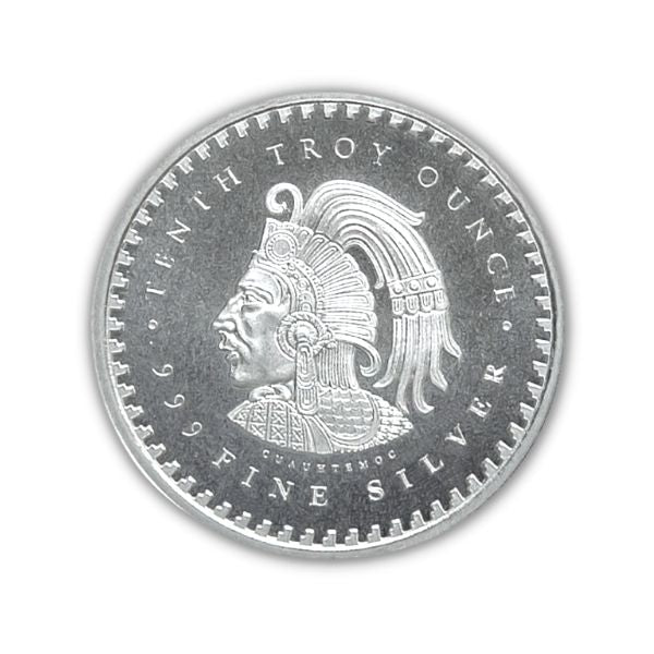 1/10 oz Aztec Calendar Silver Round - OZB