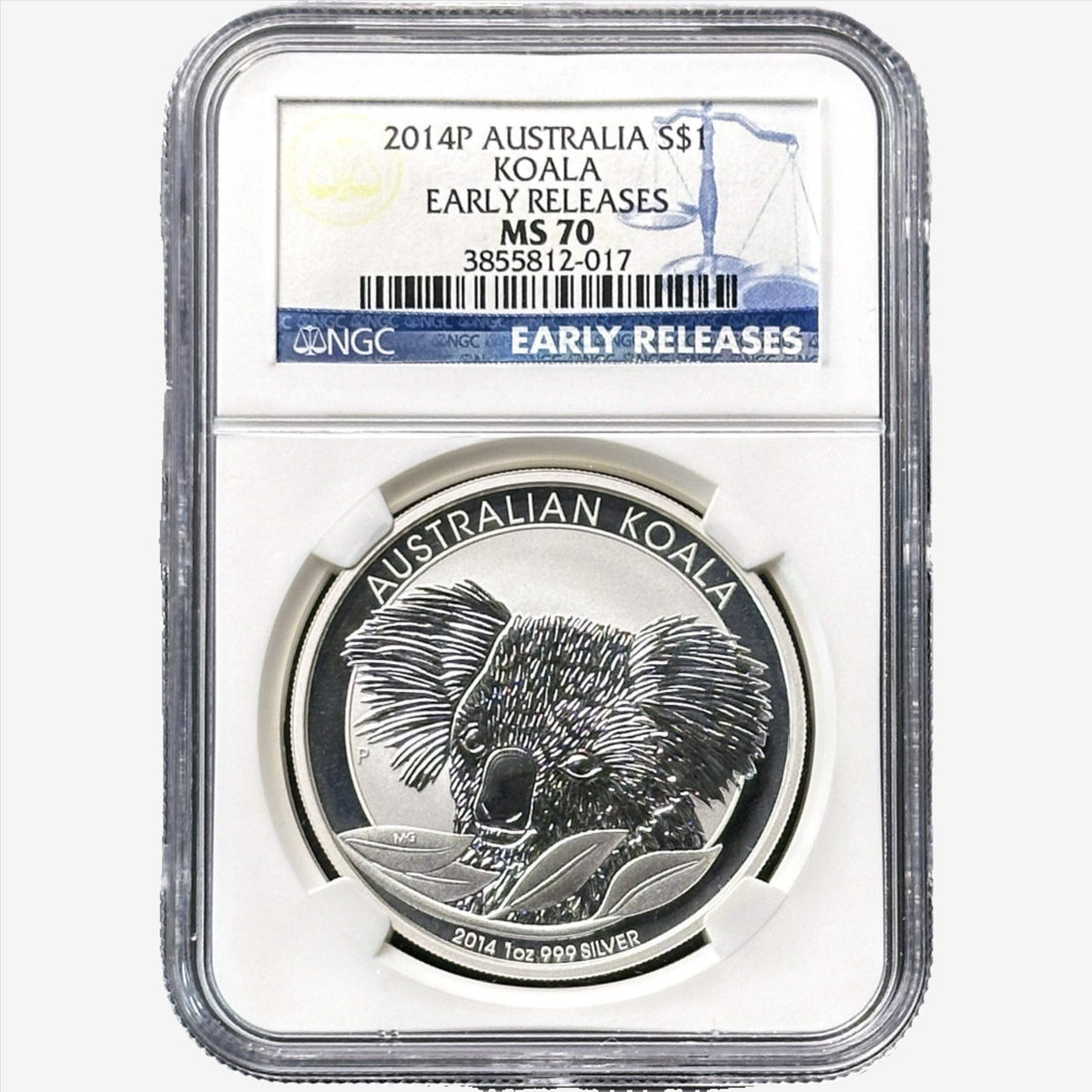 2014 P Australian 1 oz Silver Koala Early Release MS 70 - OZB