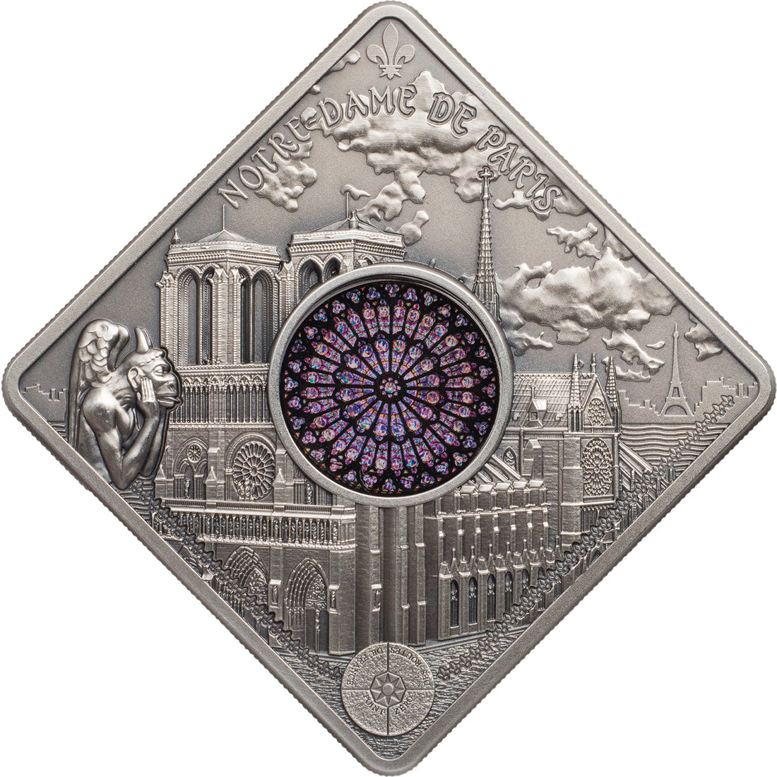 2017 50 g NOTRE DAME DE PARIS Silver Coin - Palau - OZB