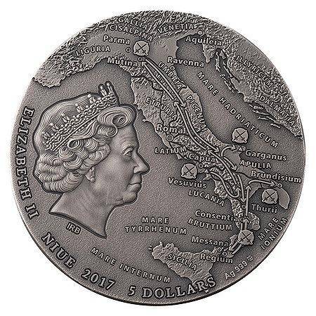 2017 2 oz SPARTACUS Silver Coin Great Commanders - Niue - OZB