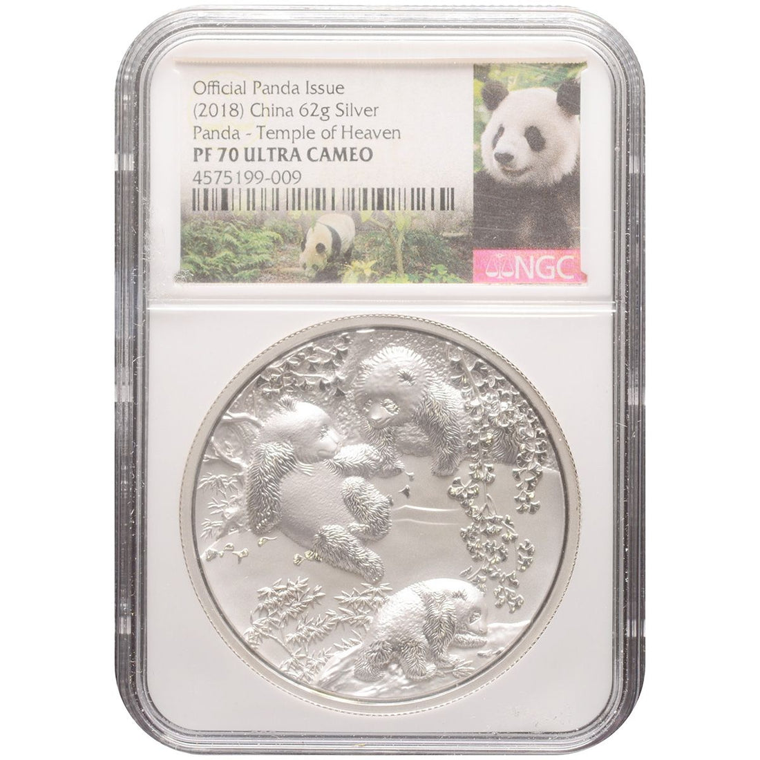 2018 2 oz TEMPLE OF HEAVEN PANDA Silver Coin PF 70 - China (Shenyang) - OZB
