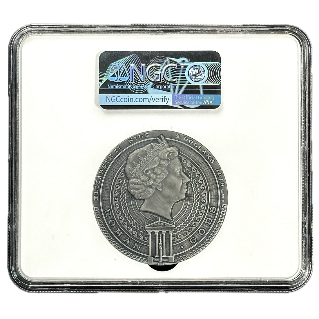 2018 2 oz BELLONA Silver Coin MS 70 Roman Gods - Niue - OZB