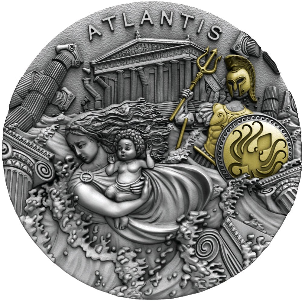 2019 2 oz ATLANTIS Silver Coin Legendary Lands - Niue - OZB
