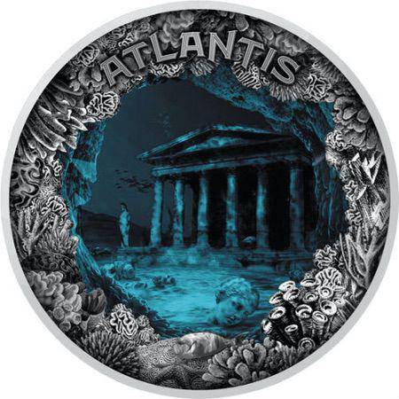 2019 2 oz ATLANTIS Silver Coin The Sunken City Convex - Niue - OZB