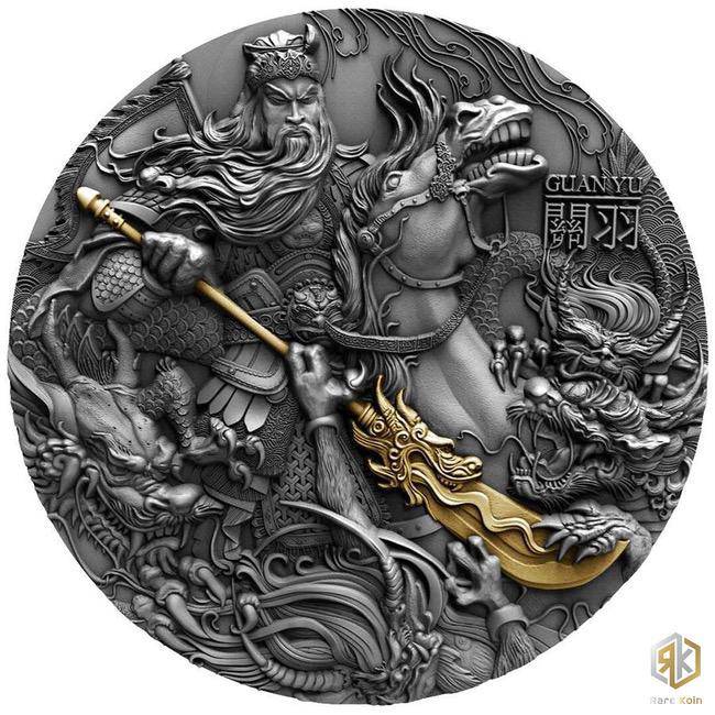2019 2 oz GUAN YU Silver Coin Chinese Heroes - Niue - OZB