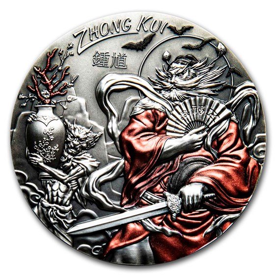 2019 3 oz ZHONG KUI Silver Coin Asian Mythology - Cook Islands - OZB
