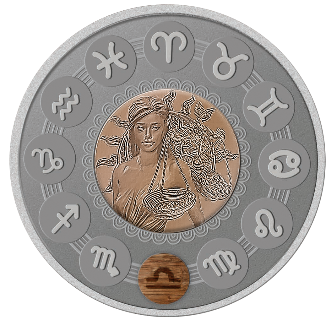 2019 Niue LIBRA - ZODIAC SIGNS 1 oz Silver Coin - OZB