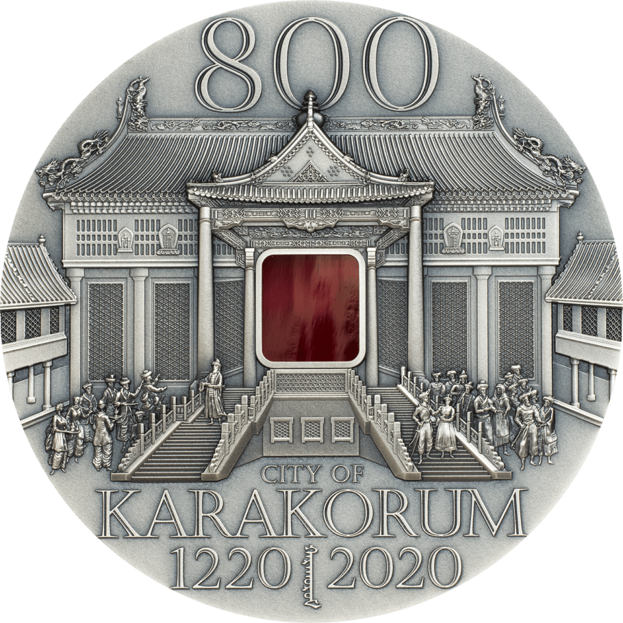 2020 2 oz CITY OF KARAKORUM Silver Coin MS 70 800th Anniversary - Mongolia - OZB