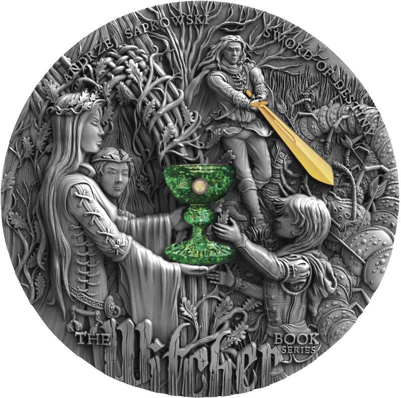 2020 2 oz SWORD OF DESTINY Silver Coin MS 70 The Witcher - Niue - OZB