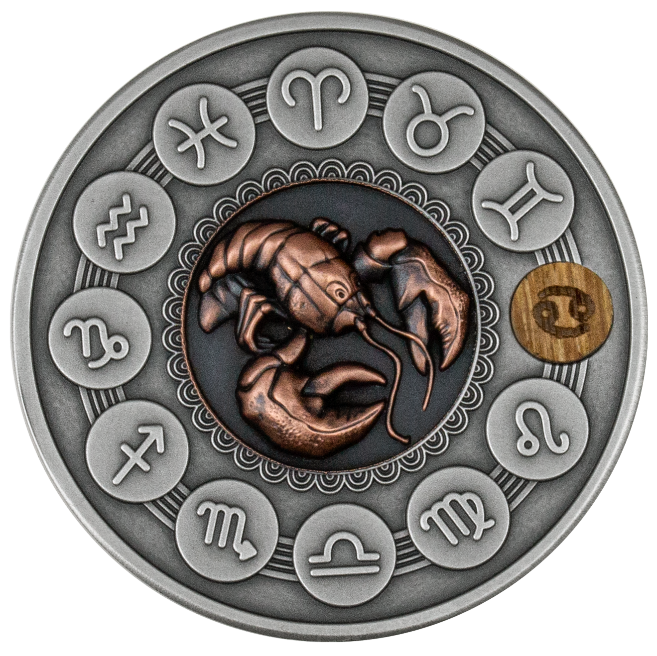 2020 1 oz CANCER Silver Coin MS 70 Zodiac Signs - Niue - OZB