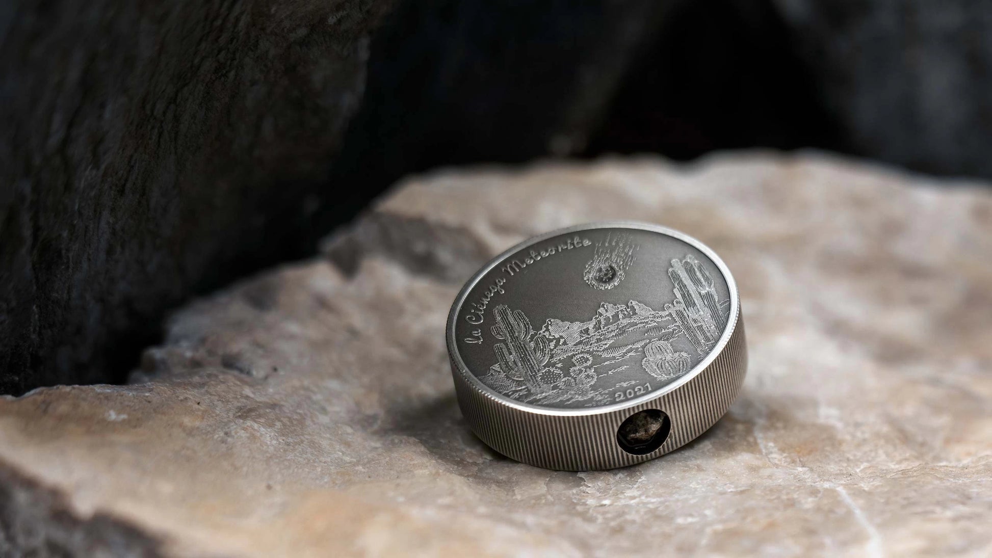 2021 Cook Island LA CIÉNEGA METEORITE 1 oz Silver Coin - OZB