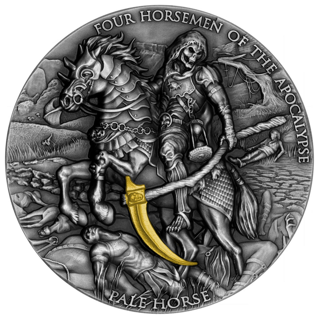 2021 Niue PALE HORSE Four Horsemen of Apocalypse 2 oz Silver Coin MS 70 - OZB