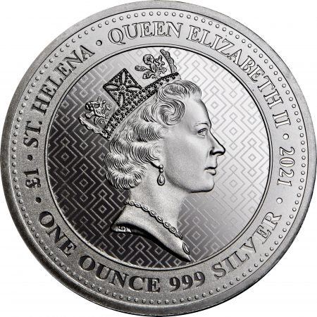 2021 St. Helena 1 oz Silver £1 Queen's Virtues - Victory - OZB
