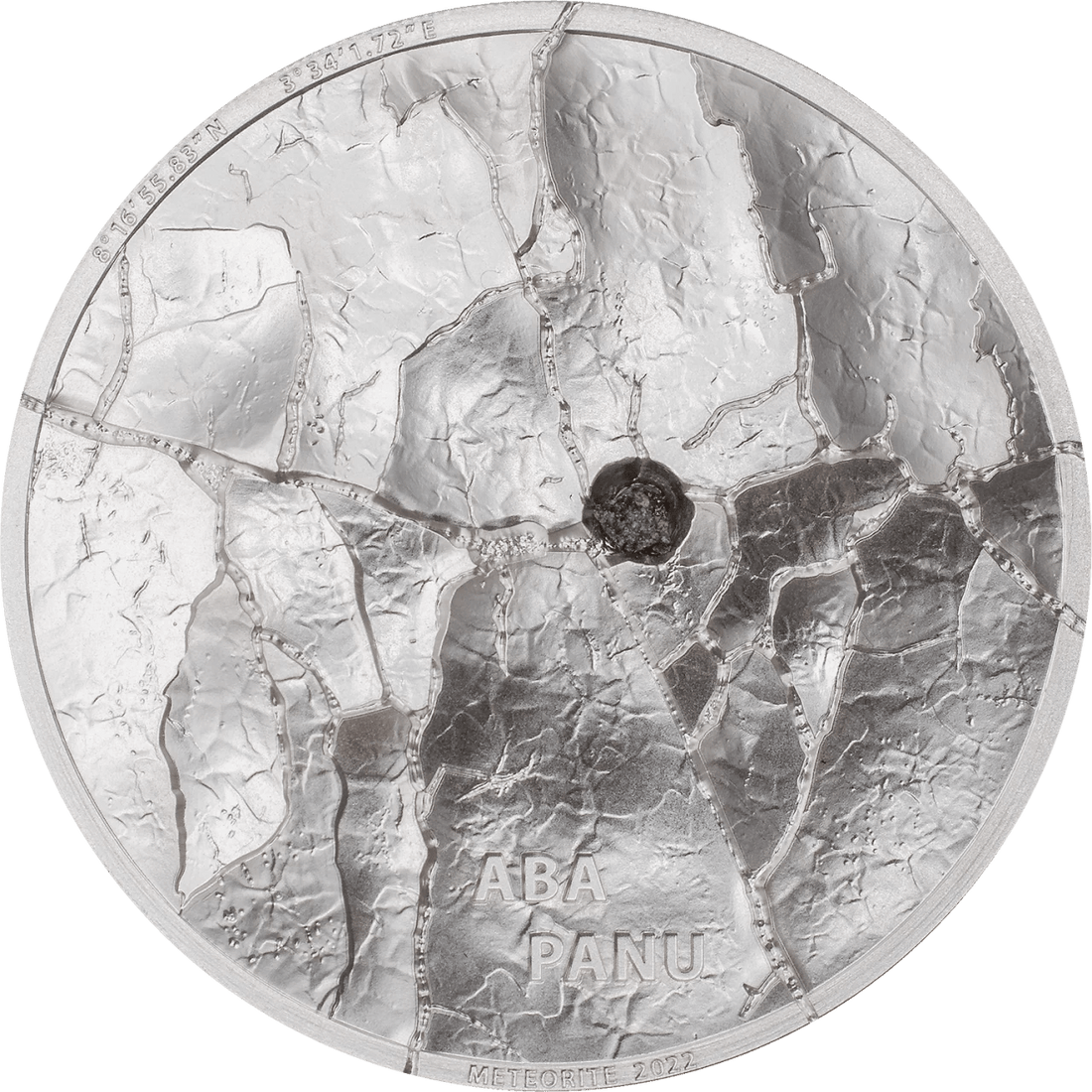 2022 1 oz Silver ABA PANU METEORITE Coin - Metorites Series Cook Islands - OZB