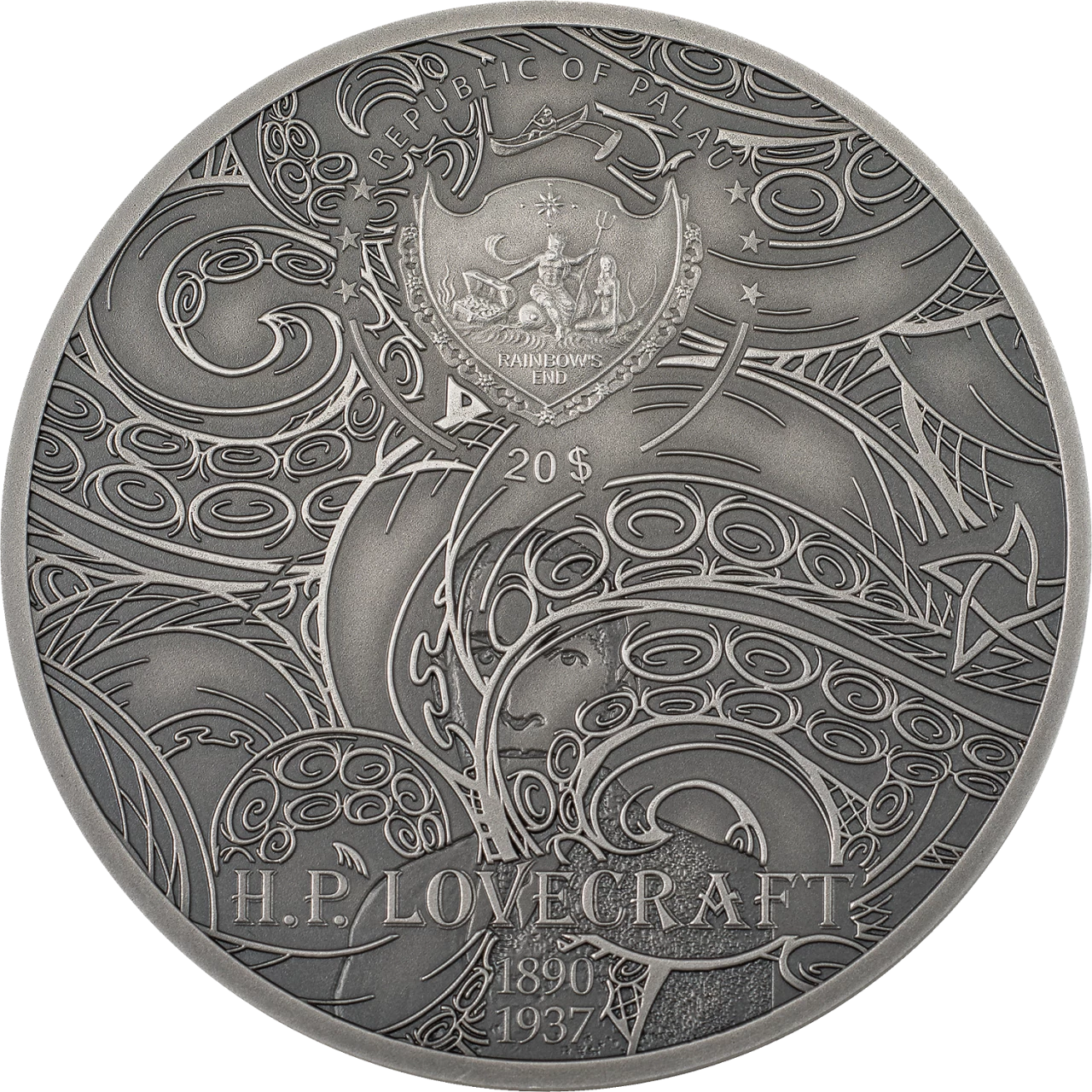 2022 Palau CTHULHU - MYTHOS 3 oz Silver Coin - OZB