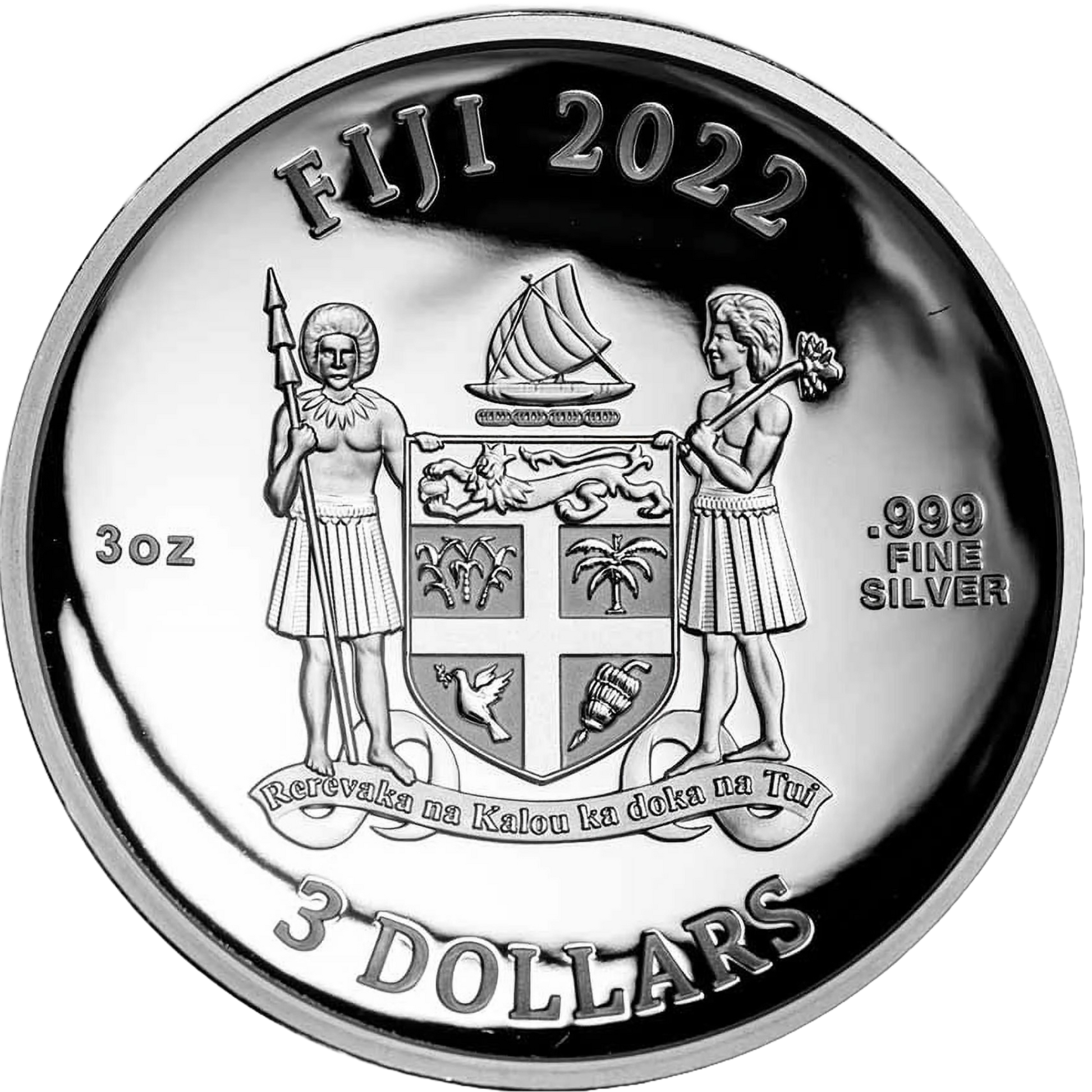 2022 Fiji Marble Earth Dome 3 oz Silver Coin