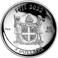 2022 Fiji Marble Earth Dome 3 oz Silver Coin