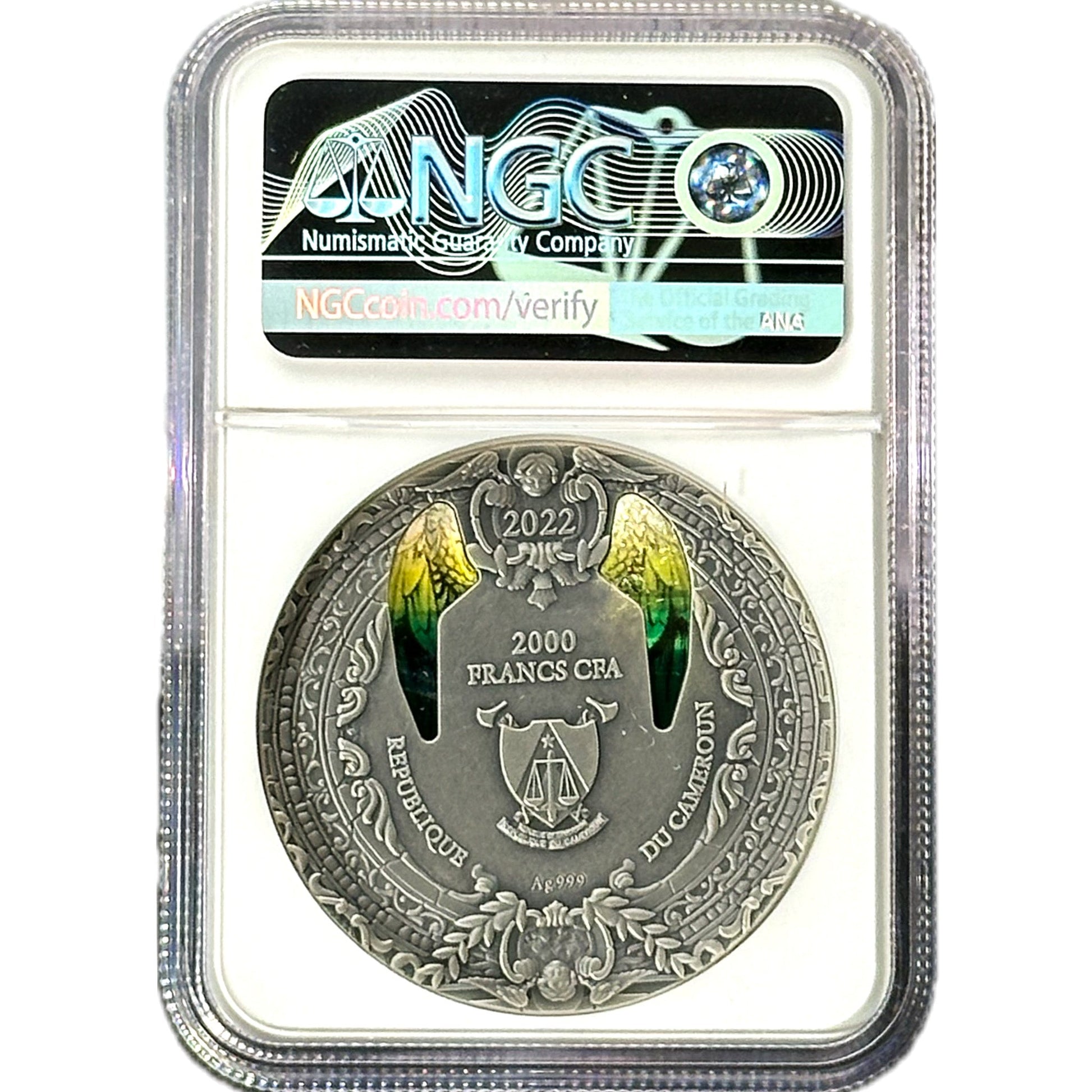 2022 Cameroon ARCHANGEL RAPHAEL 2 oz Silver Coin MS 70 - OZB