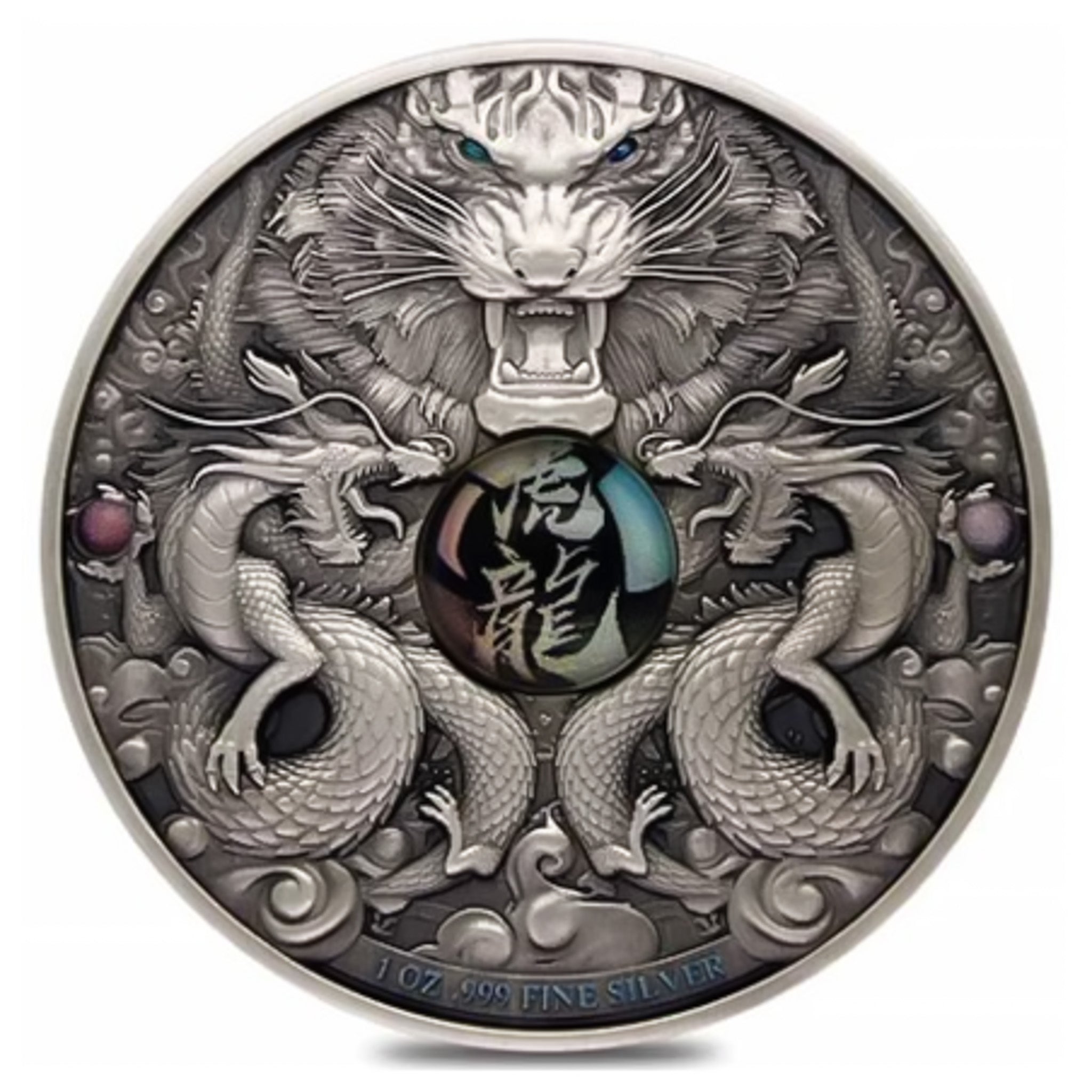 2022 Chad DRAGONS AND TIGER 1 oz Silver Coin - OZB