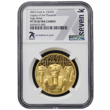 2022 Cook Island Legacy of the Pharaohs 1 oz Gold Coin PF70 - OZB