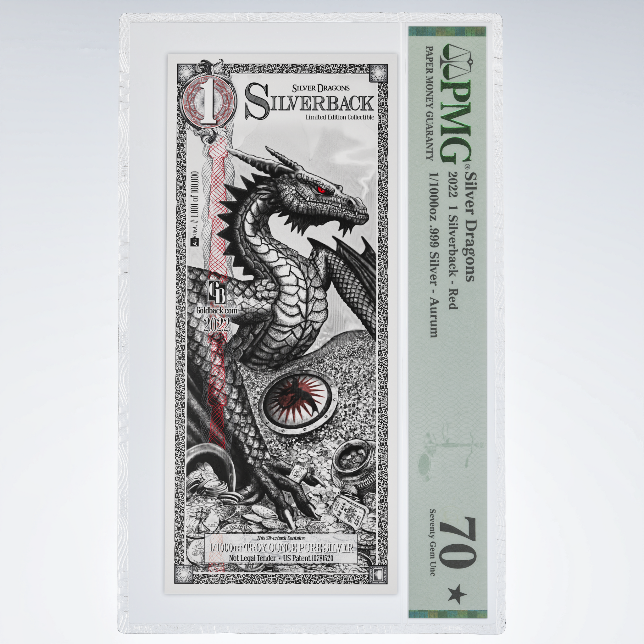 Silverback - Silver Dragons (Red Edition) PMG 70 Silver Note 2022 - OZB