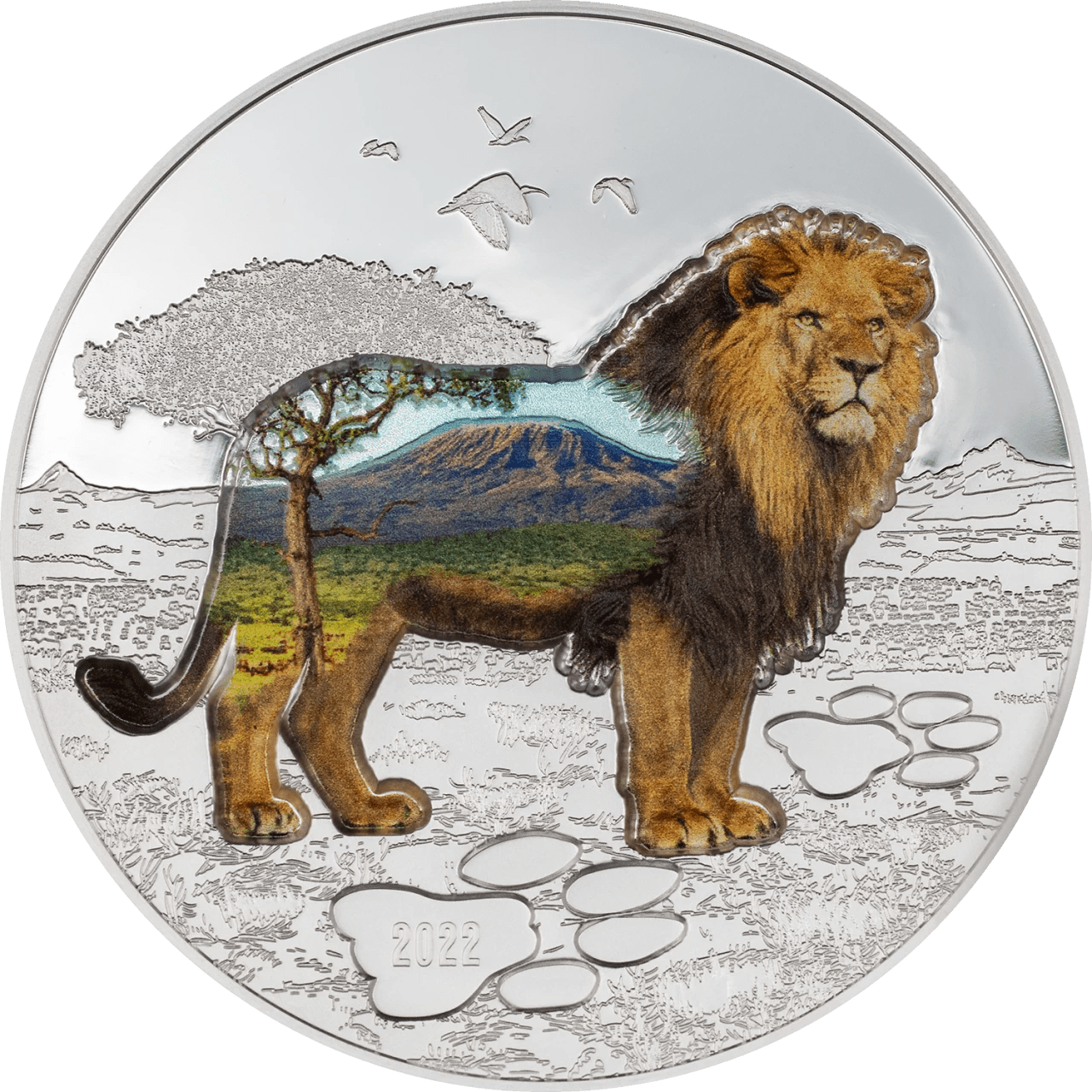 2022 Mongolia LION - INTO THE WILD 2 oz Silver Coin - Oz Bullion