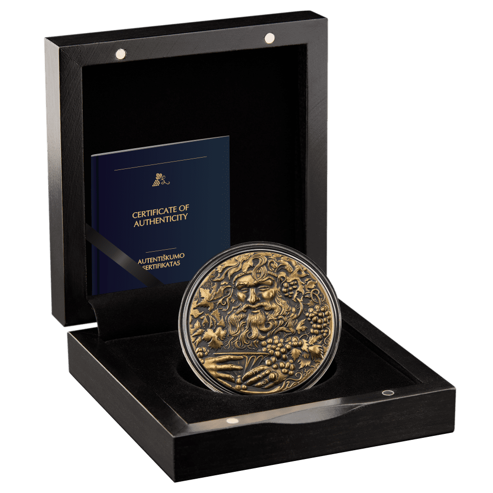 2022 Niue BACCHUS - Twelve Olympians Gilt $5 Silver Coin MS 70 - OZB