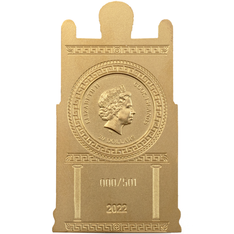 2022 Zeus - Father of the Gods Gilt Cook Is. Gold Plated 3 oz Silver $20 MS 70 Coin - OZB