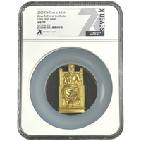 2022 Zeus - Father of the Gods Gilt Cook Is. Gold Plated 3 oz Silver $20 MS 70 Coin - Oz Bullion