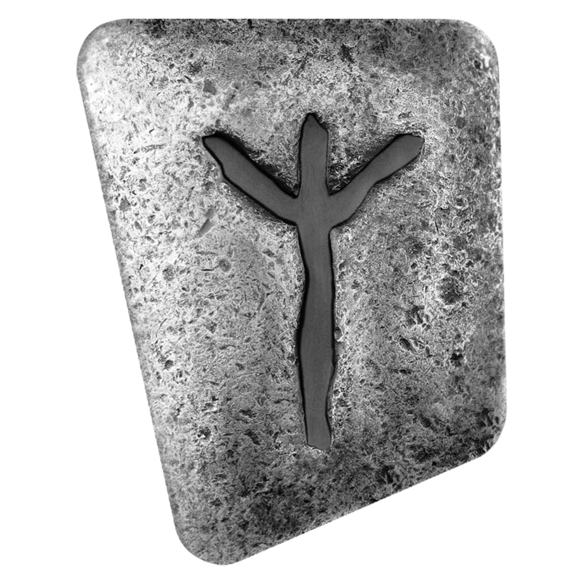 2023 1 oz ALGIZ Silver Bar Cast Rune UV Reactive (Germania Mint) - Oz Bullion