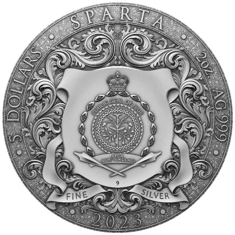 2023 Niue SPARTA - SPARTAN WARRIORS 2 oz Silver Coin - OZB