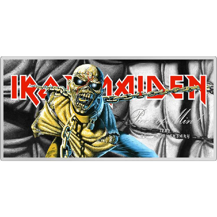 2023 Cook Island PIECE OF MIND - IRON MAIDEN 5g Silver Note - OZB