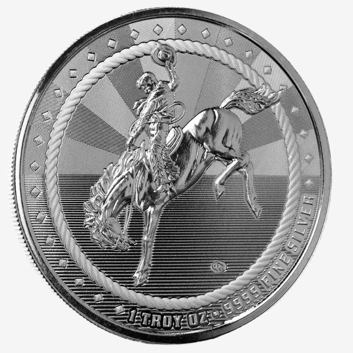 1 oz Silver COWBOY WITH BUFFALO PRIVY Round (Scottsdale Mint)