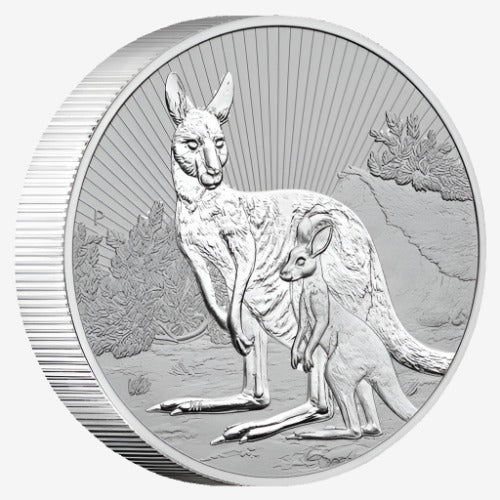 2023 Australian MOTHER AND BABY KANGAROO 2 oz Silver Coin - OZB