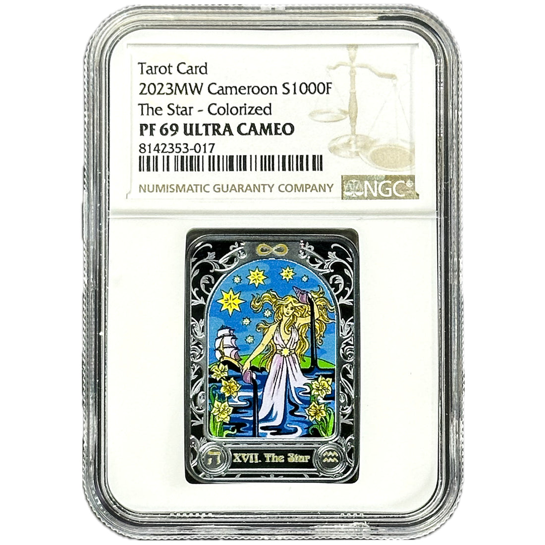2023 Cameroon THE STAR Tarot 28.28 g Silver Coin PF 69 - OZB