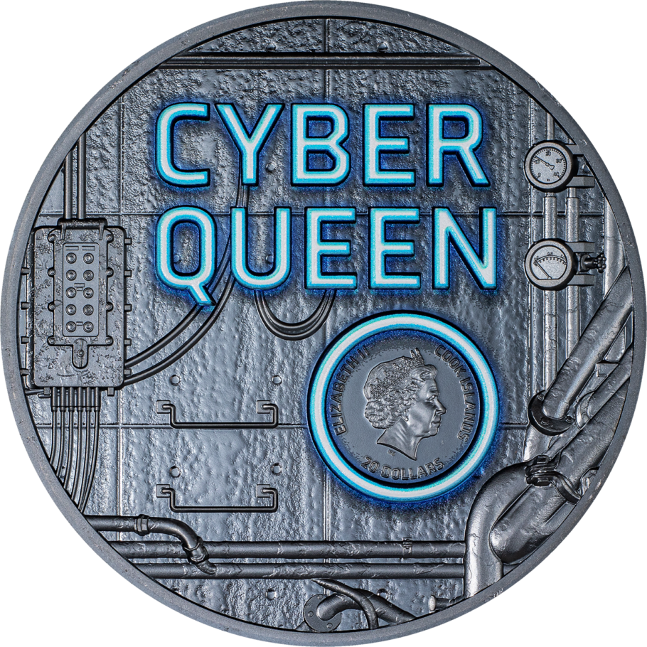 2023 Cook Islands THE BEGINNING - CYBER QUEEN 3 oz Silver Coin - OZB
