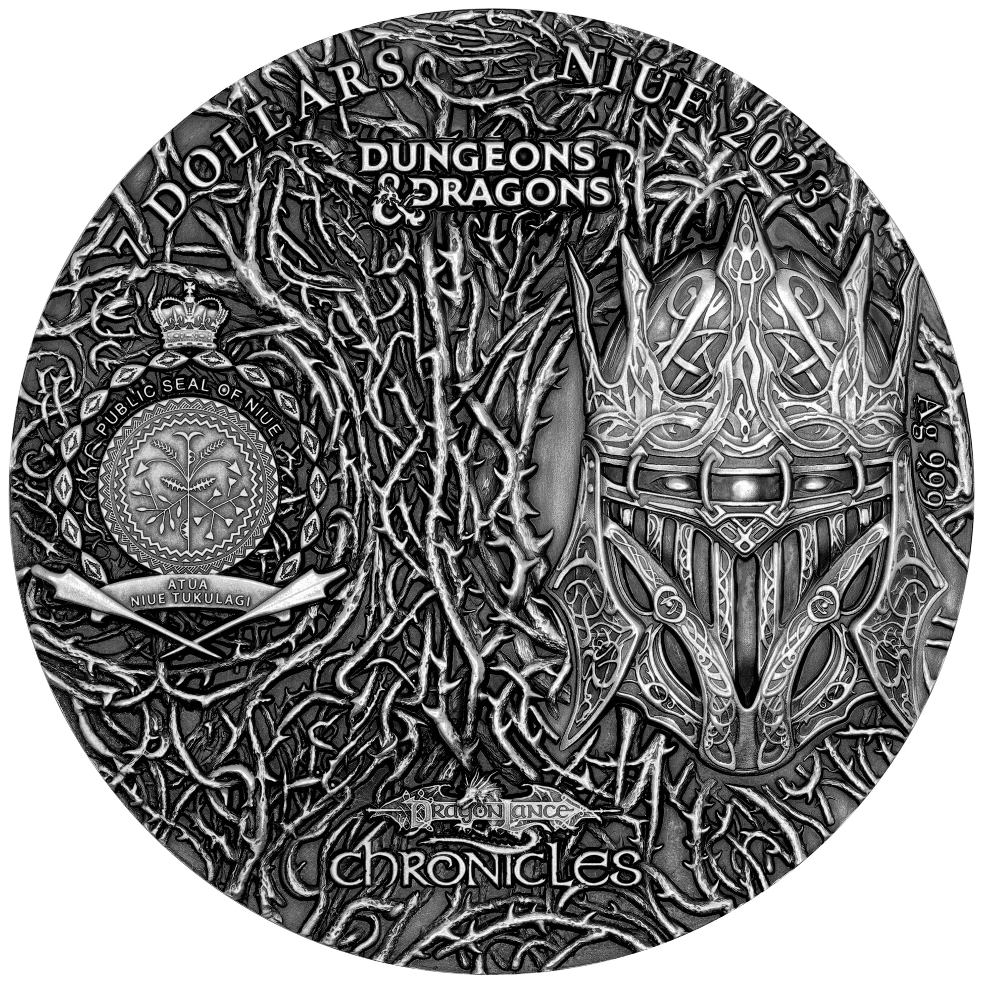 2023 Niue DRAGONS OF AUTUMN TWILIGHT - DRAGONLANCE CHRONICLES 3 oz Silver Coin - OZB