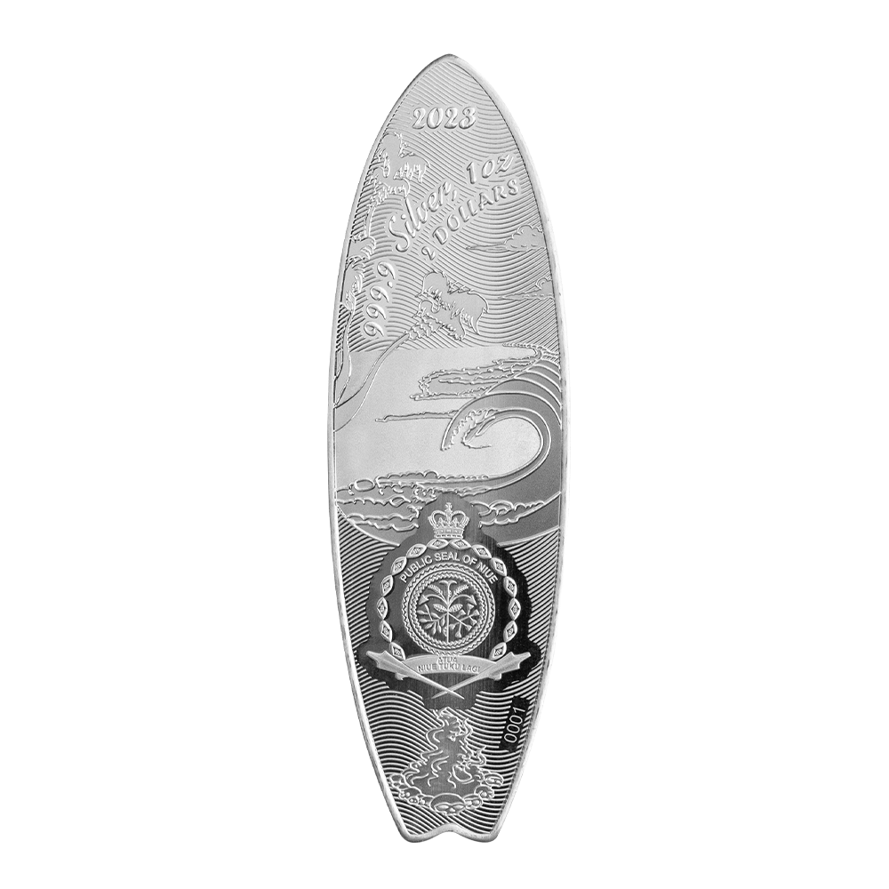 2023 Niue DREW BROPHY SURFBOARDS - THE ENFORCER 1 oz Silver Coin - OZB
